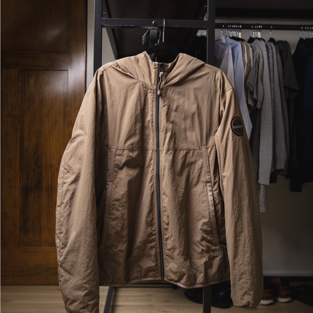Napapijri Geographic Men's Tan Windbreaker Jacket